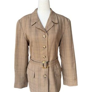 VTG Katherine Kelly Wool Classic Tan Women's Blazer Size 12
